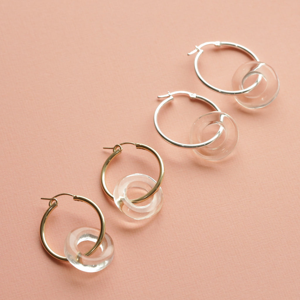 RESTOCKED! Clear Irregular Acrylic Resin Loops for Bri Hoops (listing is for ONE pair of clear acrylic loops, Bri hoops not included*)