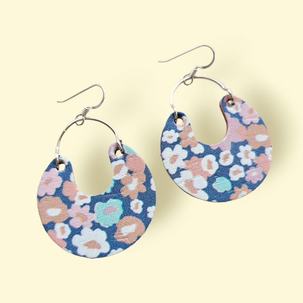 *SMALLS* The Lettie/ Easy Breezy Floral Cork Leather Earrings