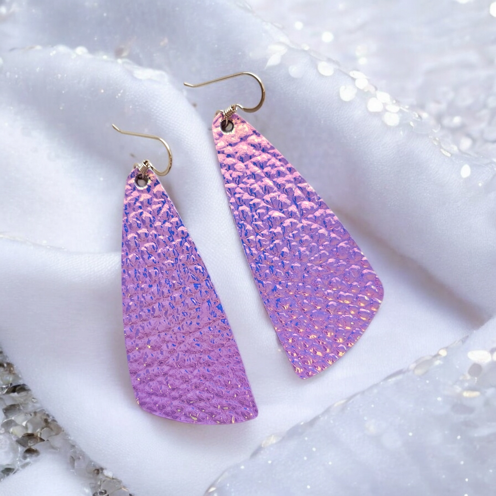 *SMALLS* Moonlit Iridescent Leather Earrings