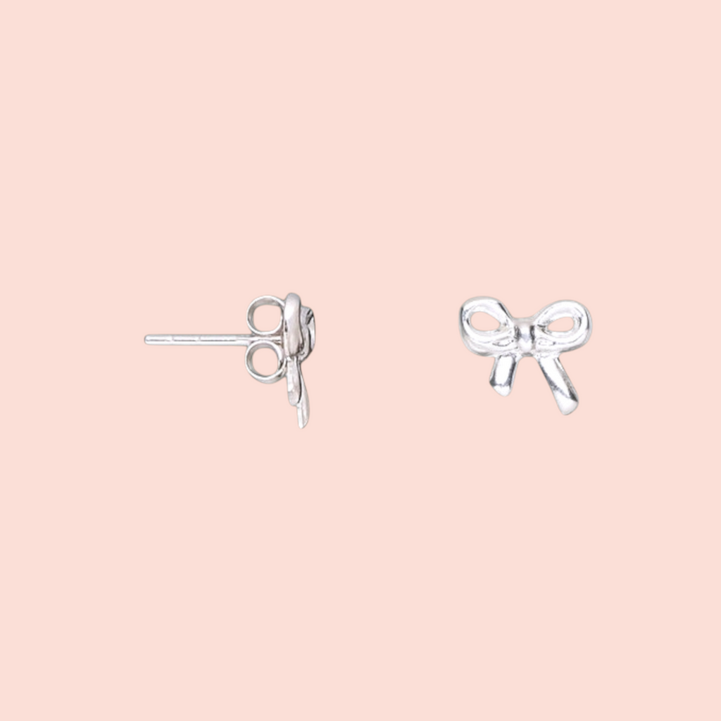 Sterling Silver Tiny Bow Earrings