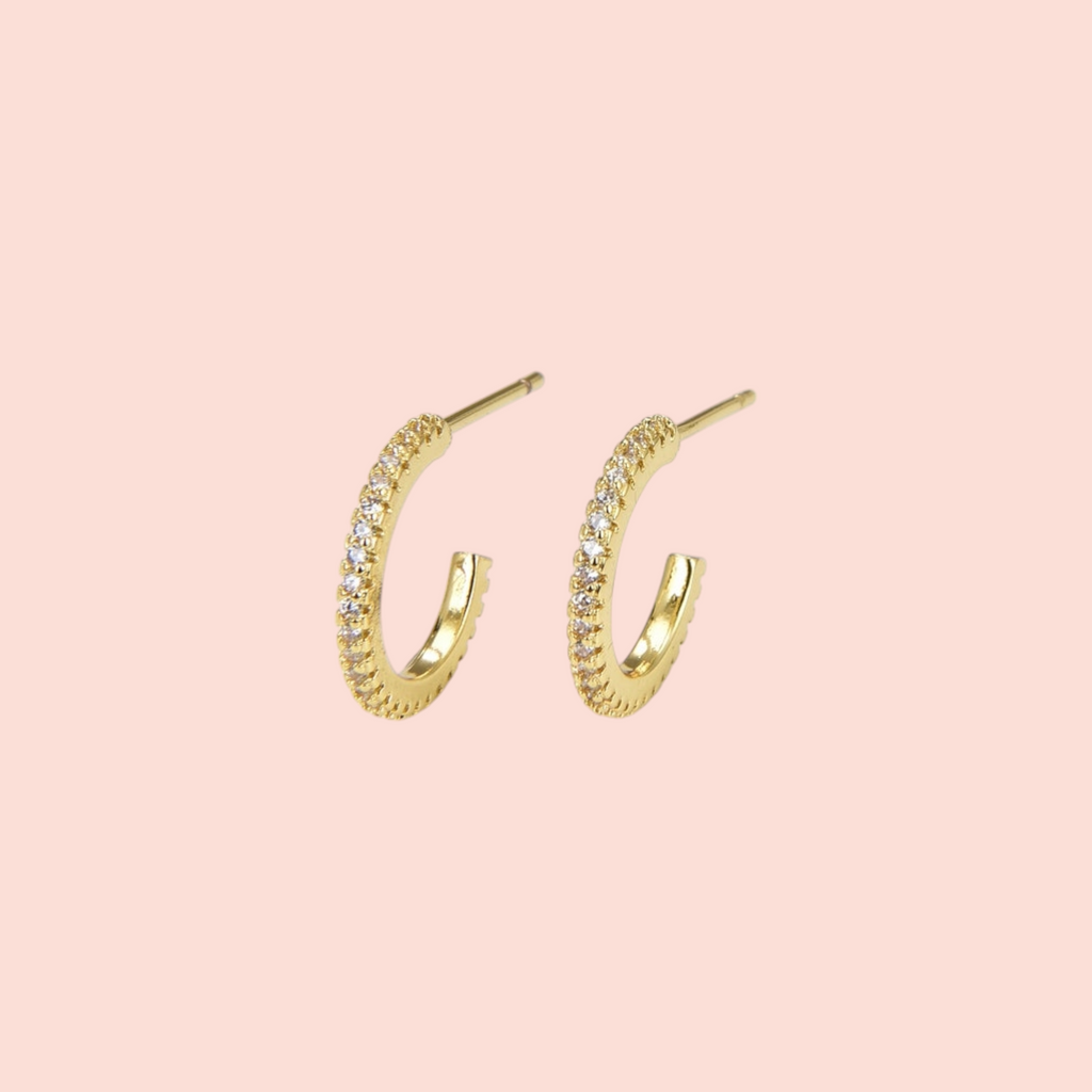 Tiny CZ Gold Hoops