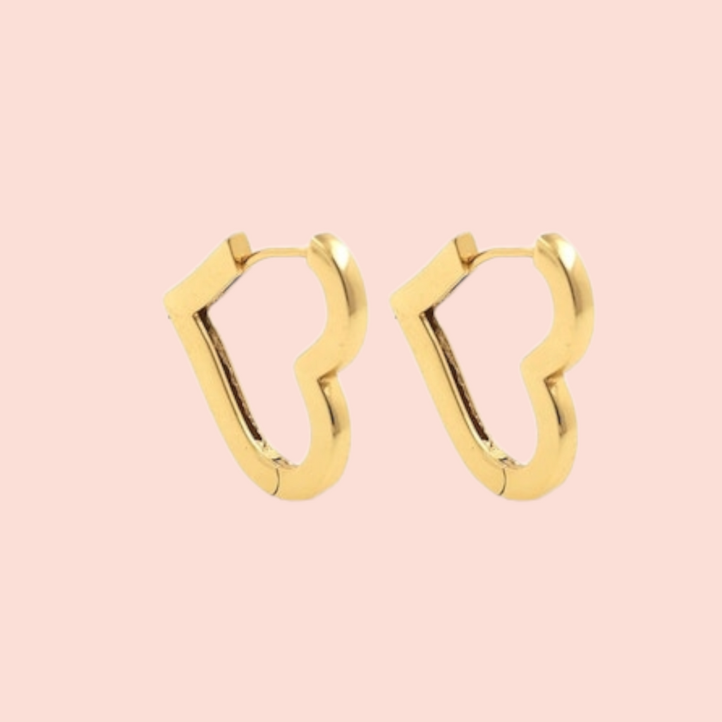 Statement Heart Huggie Earrings