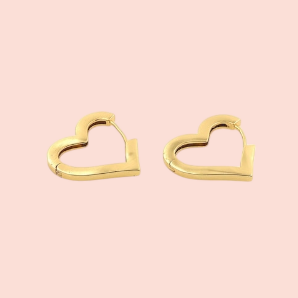 Statement Heart Huggie Earrings